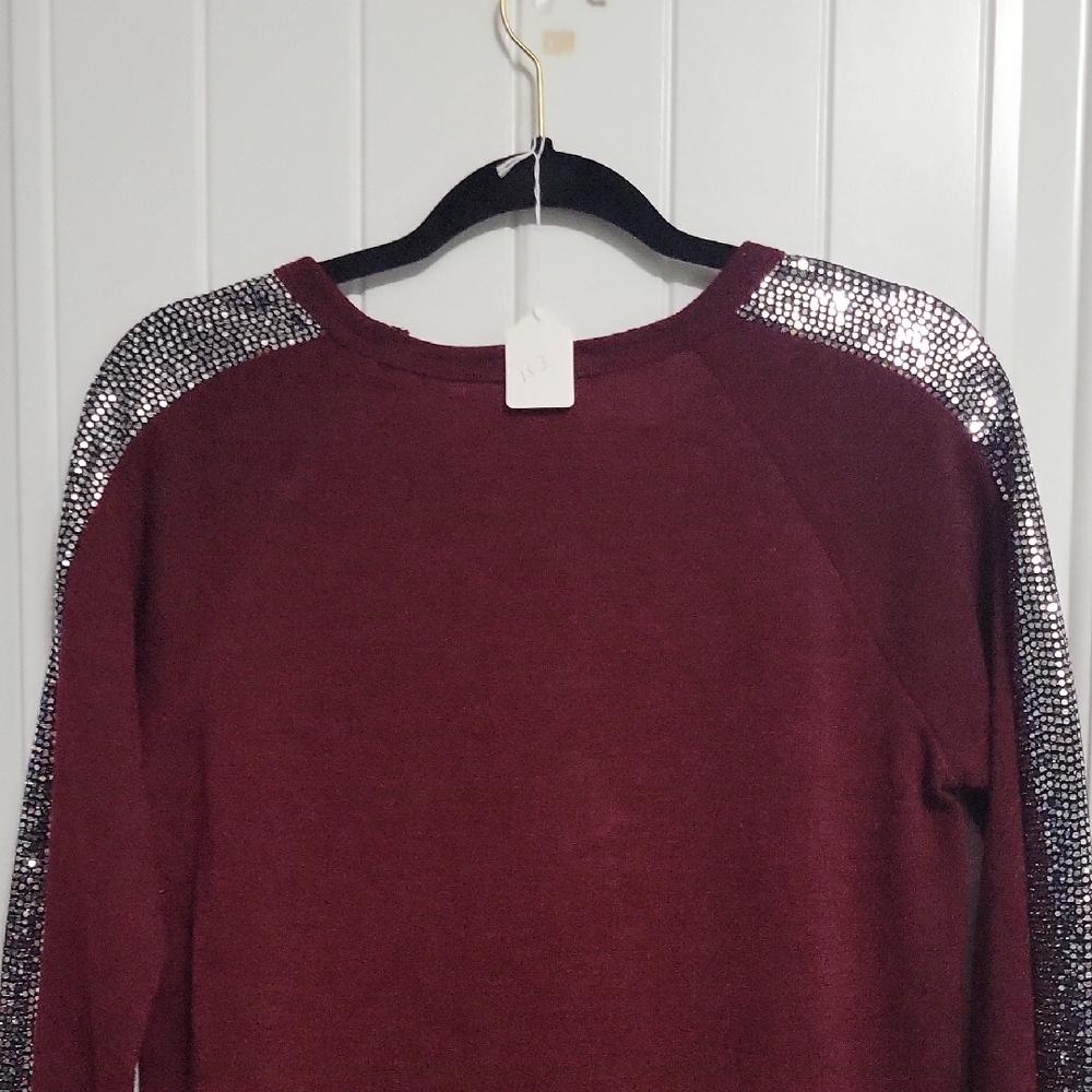HEIMISH USA Red and Silver Sequin Long Sleeve Sweatshirt - Picture 5 of 5